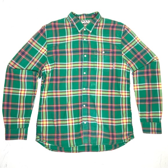 Vans Other - Vans Green Plaid Button Down Long Sleeve Shirt